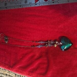 Teal Glass Heart Pendant Necklace - Women Jewelry